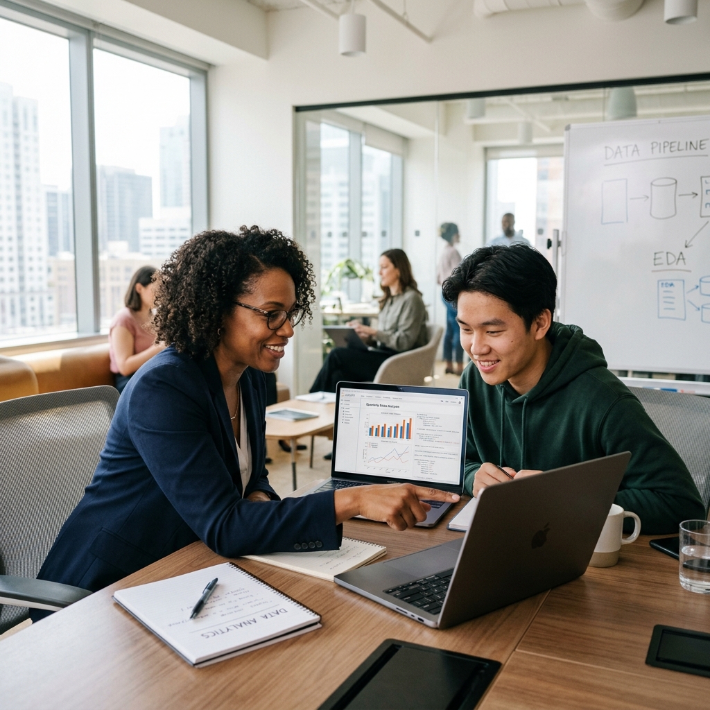 Mentor-led data training experience with practical analytics dashboards and guided learning